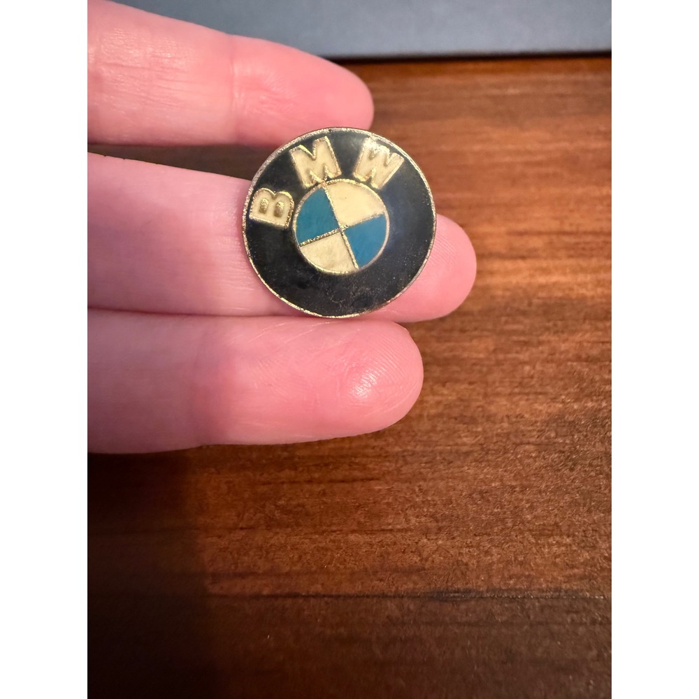 Vintage BMW Logo Lapel Pin Gold Tone Enamel Roundel Automotive No Back